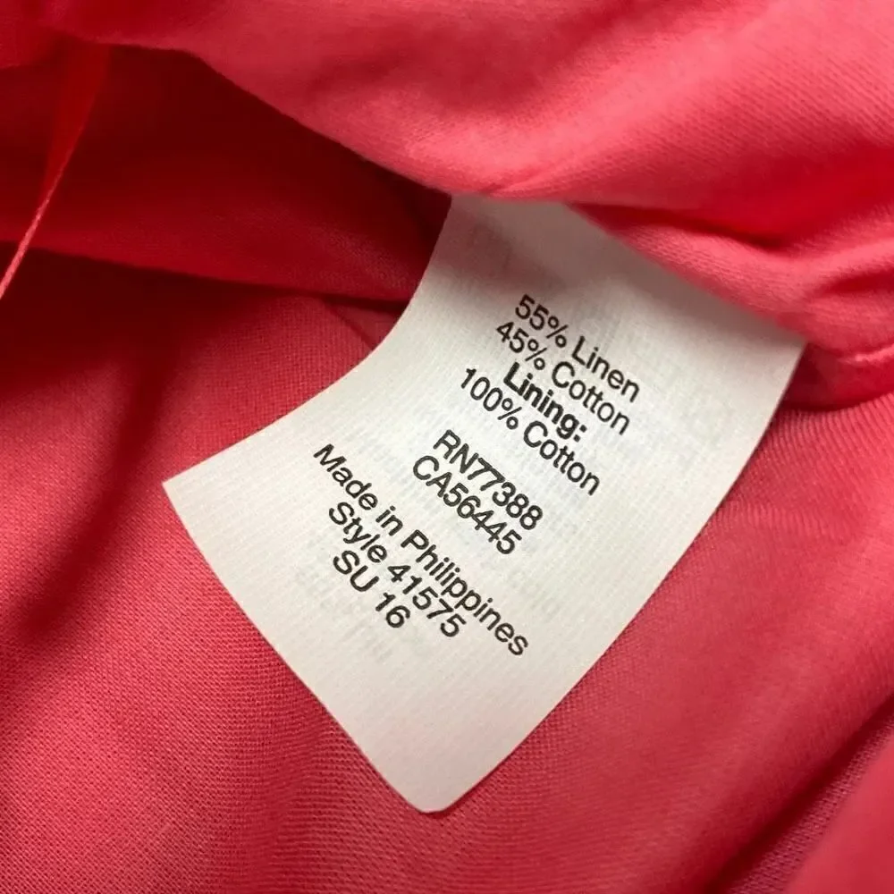 J. Crew Coral Linen Mini Skirt Size 6 NWT